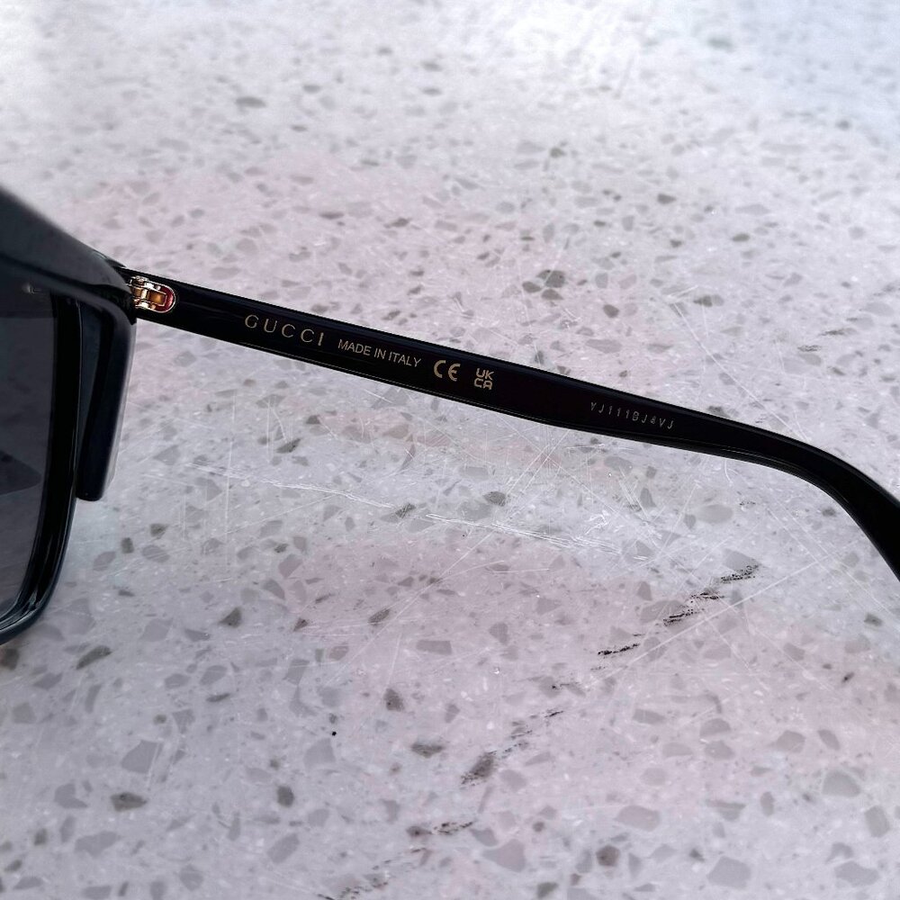 Gucci GG0022S 001 Black Black Grey Sunglasses Women - Picture 10 of 13